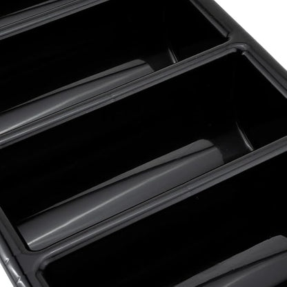 Restaurantware-21.9 x 14.2 x 3.5 Inch Silverware Organizer, 1 Crack-Resistant Cutlery Tray - 4 Compartments, Built-In Handles, Black Plastic Utensils Drawer Holder, For Kitchen Organization