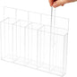 Honeydak Magnetic Acrylic Straw Holder for Cabinet Door with Adhesive Tapes and 5 Removable Partitions, Reusable Straw Organizer Storage Space-saving for Cabinet Door Fridge Kitchen(Clear,9.8 Inch)