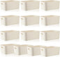 Zopeal Plastic Storage Bins 10 Pcs White Pantry Organizer Bins Small Baskets Storage Containers for Home Kitchen (14 x 10.5 x 6.4 Inch)