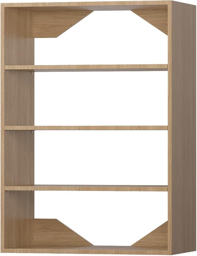 ROOMTEC 25.5" Shelf Short Tower Closet Unit, Modular Closet System with Shelf, Wardrobe Organizer for Bedroom or Walk-in Closet, Wall Mounted, Customizable Clothes Storage Unit, Wood