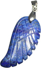 35mm Hand carved mixed gemstom angel wing for necklace pendant bead (lapis)