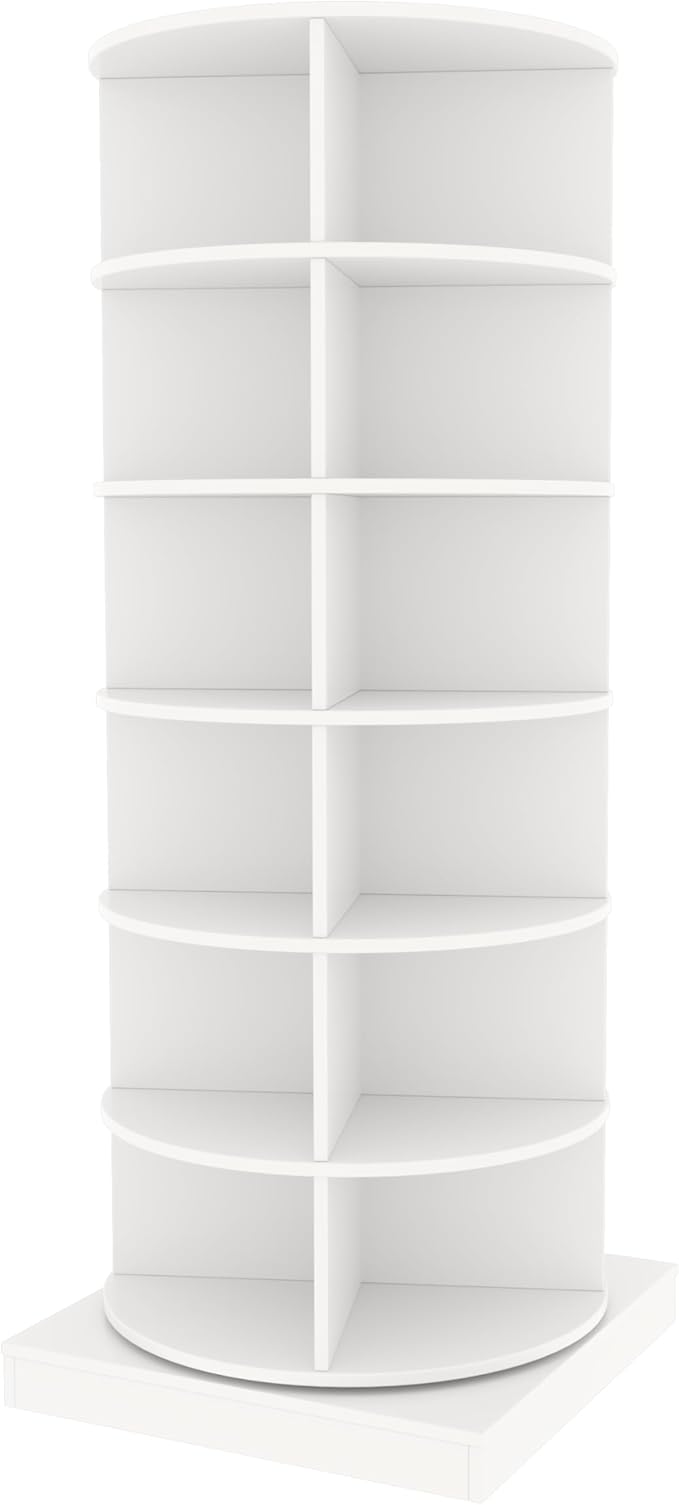 Rotating Shoe Rack, 6-Tiers Storage Shoe Rack Tower, Free Standing 360°Shoe Storage Organizer for Entryway Living Room Hallway (White, 6-Tiers)