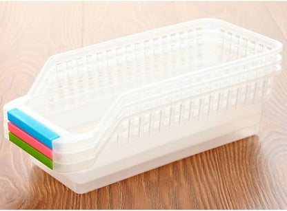 Cabilock Refrigerator Storage Drawers 2 Pack Compact Fridge Bins Freezer Organizer Bins Can Organizer for Refrigerator Kitchen Storage Random Color