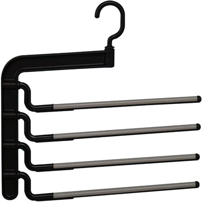 Pants and Skirts Non-Slip Slack Hanger Rotating Hook Type Best line New 4 Stop Black Made in Japan