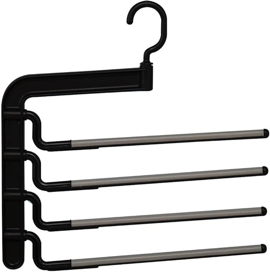 Pants and Skirts Non-Slip Slack Hanger Rotating Hook Type Best line New 4 Stop Black Made in Japan