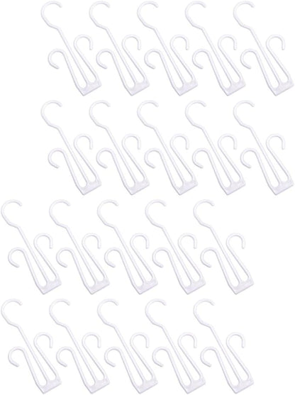 20Pcs White Plastic Shoe Storage Hooks Hanging Shoe Organizer Rack for Drying and Display Slipper Holder for Bedroom Closet and Travel Use