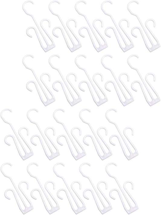 20Pcs White Plastic Shoe Storage Hooks Hanging Shoe Organizer Rack for Drying and Display Slipper Holder for Bedroom Closet and Travel Use