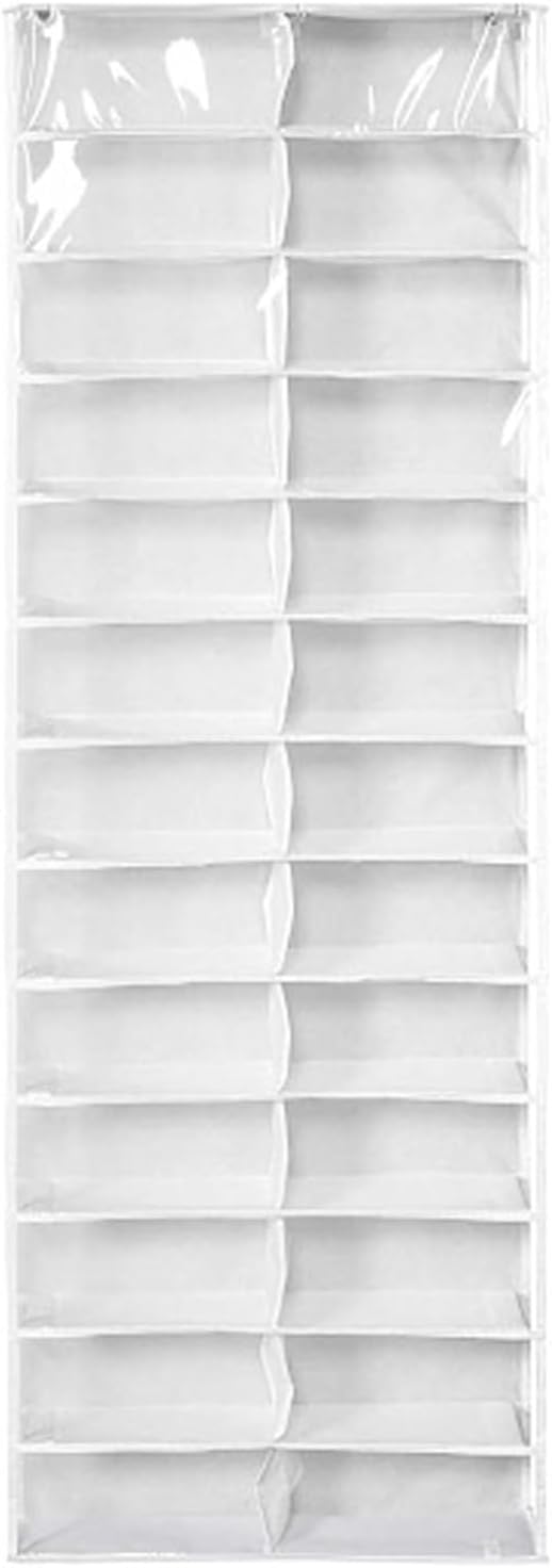 Over the Door Sweatshirt Organizer Hanging Clear Door Shoe Organizer with 26 Pocket Foldable Heavy Duty Toy Storage
