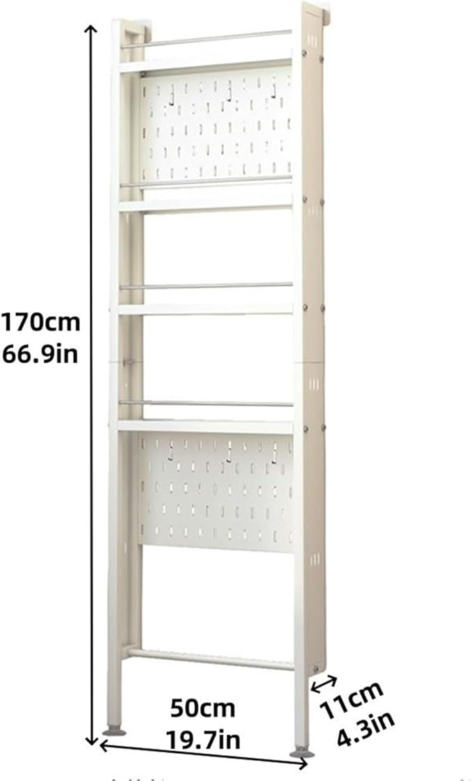 5 Tier Ultra Thin Behind Door Storage Rack Metal Organizer Narrow Storage Cabinet for Bathroom Entryway Lightweight(Black)