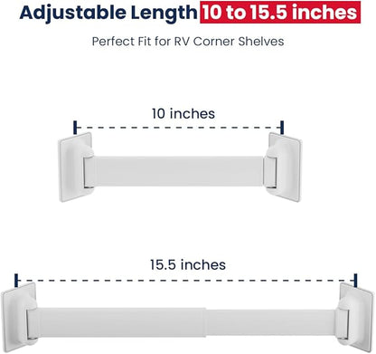 Adjustable RV Shower Corner Storage Bar- Durable Aluminum RV Corner Caddy for Shower Organization- Essential RV Bathroom Accessory- 3 Packs
