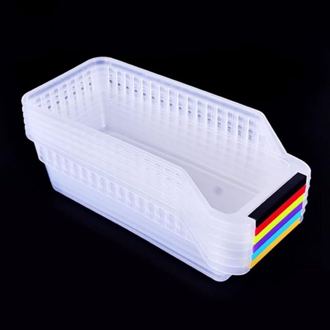 Cabilock Refrigerator Storage Drawers 2 Pack Compact Fridge Bins Freezer Organizer Bins Can Organizer for Refrigerator Kitchen Storage Random Color