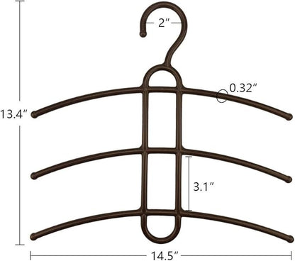 upra Shirt Hangers Space Saving Plastic 10-Pack, Durable Multi-Functional Non-Slip Clothes Hangers Closet Organizers, for Coats Jackets Pants Dress Scarf, Dorm Room/Apartment Essentials