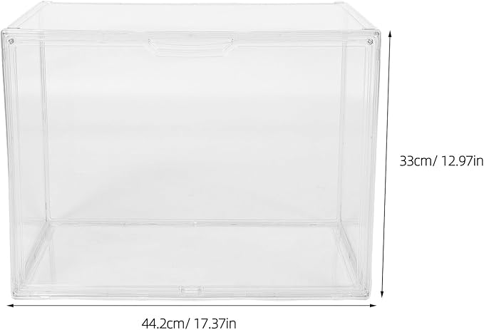 Acrylic Shoe Storage Box Large Size 45x33x33cm Stackable Plastic Shoe Organizer with Front Opening for Boots and Sneakers Home Entryway