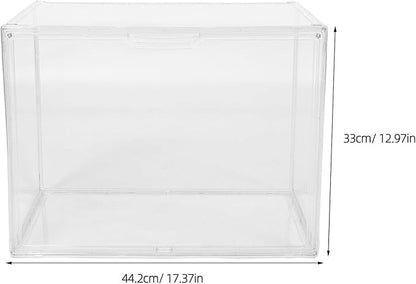 Acrylic Shoe Storage Box Large Size 45x33x33cm Stackable Plastic Shoe Organizer with Front Opening for Boots and Sneakers Home Entryway