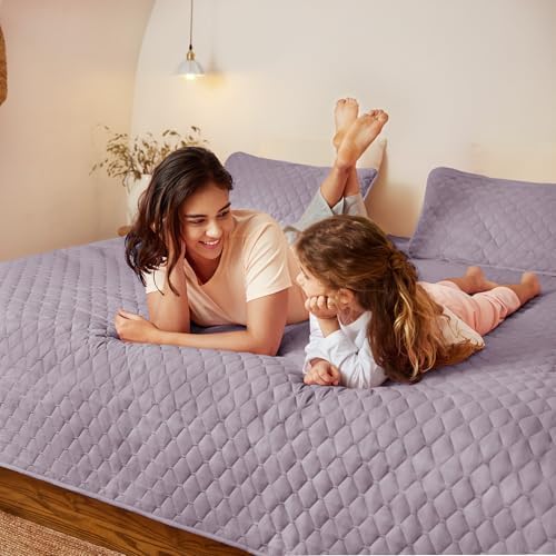 Exclusivo Mezcla Reversible California King Quilt Set, Lilac Ash - Image 3