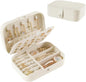 White Large-Capacity Mini Jewelry Box - Hard-Shell Small Jewelry Organizer with Spacious Compartment, Desktop Tiny Jewelry Storage for Earrings Bracelets