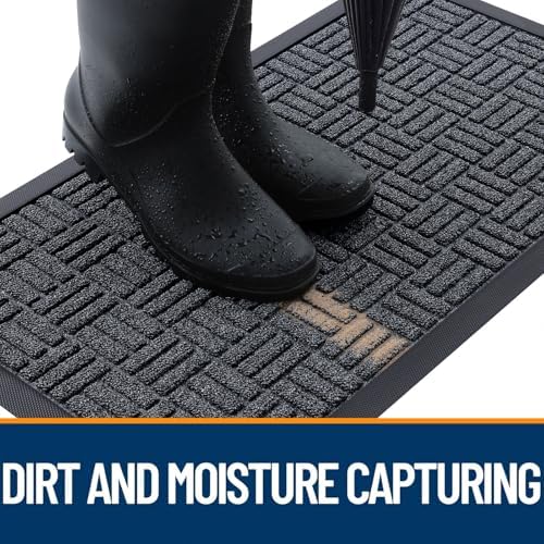 OLANLY Front Door Mat Outside Entrance 29.5x17, Heavy-Duty Rubber Doormat - Image 3