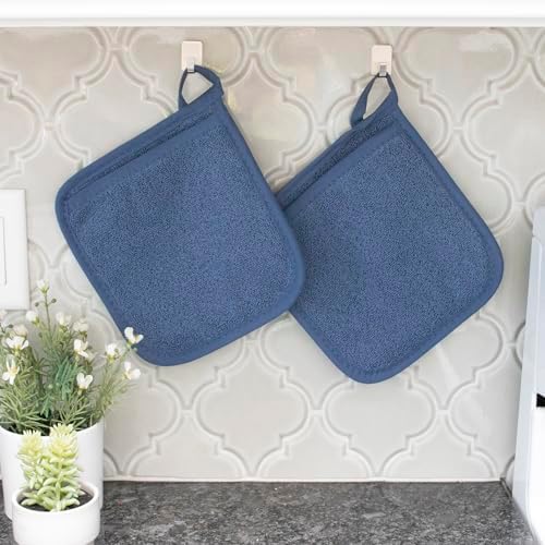 RITZ Terry Pocket Mitt & Hot Pad: Unparalleled Heat Resistant, Durable 100% Cotton – Ergonomically Designed for Optimal Grip – Easy-Care Machine Washable – 2-Pack, Federal Blue - Image 5