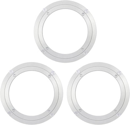 3 Pack 8 Inch Aluminium Alloy Turntable Bearing, Heavy Duty Swivel Turntable Lazy Susan for Round Dining Table, 8" Smooth Swivel Turntables for Lazy Susan Dining Table?Silver