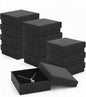 Rocutus Jewelry Gift Boxes for Necklace, Earring, Ring - Cotton Filled Cardboard Paper Jewelry Box Gift Cases for Wedding, 12 Pack Engagement, Gift Packaging, Luxury Jewelry Box, Ring Box (Black)
