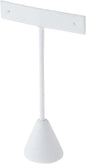 Plymor White Faux Leather T Style, Single Pair Earring Display Stand, 2.5" W x 1.25" D x 4.5" H