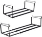 UNICRAFTALE 2Pcs Expandable Shoe Rack Organizer for Closet Black Hanging Under Cabinet Shelf Adjustable Retractable Storage Rack for Shoes Clothing Kitchen Items Space Saving Solution Long 40~70cm