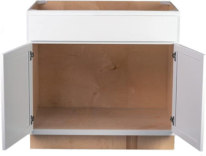 Quicklock RTA (Ready-to-Assemble) | Base Kitchen Cabinets - Shaker Style | Made in America (Pure White, 30" Wx34.5 Hx24 D Base)