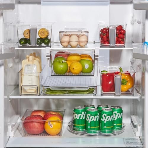 vacane Clear Lazy Susan Organizer, Non-Skid 13" Plastic Lazy Susan Turntable for Cabinet Rotating Pantry Lazy Susan Cabinet Organizer, Storage Containers for Kitchen, Refrigerator Countertop, Bathroom - Image 4
