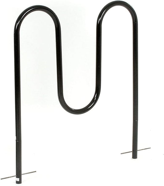 Global Industrial 41" L Wave Bike Rack, Below Ground Mount, 5-Bike Capacity, Powder Coated Steel, Black, Commercial Bike Rack for Stores, Parks, Schools and More