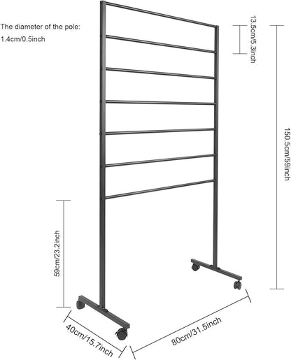 Scarf Organizer, Scarf Display Stand, 7 Tier Metal Scarf Holder Organizer, Floor-standing Scarf Rack for Commercial or Home, Hijab Stand RackTies Belt Pants Hanging Rack