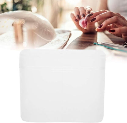 2 Grids Nail Storage Box Nail Polish Remover Pad Storage Box Container Box Plastic Box Transparent Box Makeup Storage Box Durable Safe and Hygienic Suitable for Home Salon(WHITE)