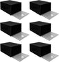 Mobestech 6Pcs Stacked Shoe Storage Box Plastic Organizer Magnetic Door Dustproof and Resistant for Sneakers and Boots Stackable Shoe Boxes for Closet