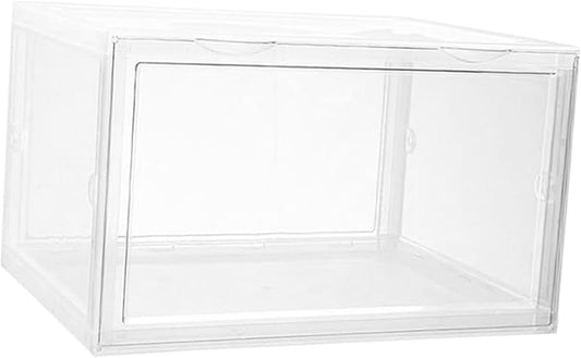 Ciieeo Transparent Dustproof Shoe Storage Box Stackable Organizer for Home Use Container with Buckle Closure for Sneakers Accessories More