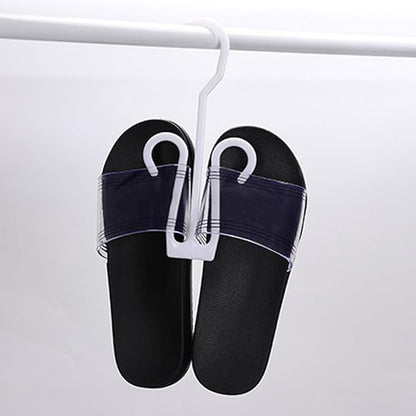 20Pcs White Plastic Shoe Storage Hooks Hanging Shoe Organizer Rack for Drying and Display Slipper Holder for Bedroom Closet and Travel Use