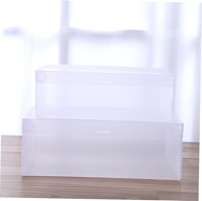COHEALI 6PCS Transparent Shoe Boxes Plastic Storage Containers with Flip Lid Stackable Organizer for Home and Shop Shoe Storage