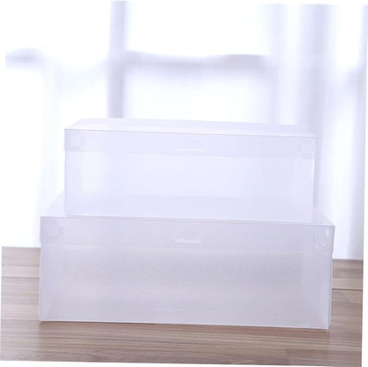 COHEALI 6PCS Transparent Shoe Boxes Plastic Storage Containers with Flip Lid Stackable Organizer for Home and Shop Shoe Storage