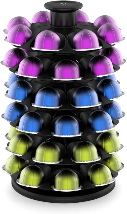 EVERIE Coffee Pod Organizer Holder Carousel Compatible with Nespresso Vertuoline Capsules, Holds 48 Pods, NRS02