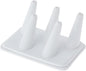 Plymor White Faux Leather Ring Finger Display, Five on Rectangular Base, 5.25" W x 3.625" D x 2.25" H