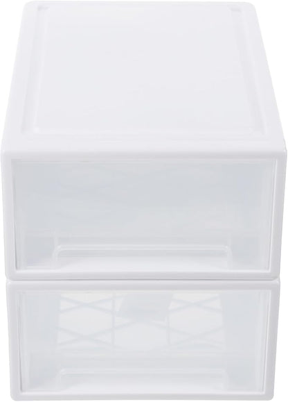 2Pcs Transparent Stackable Shoe Storage Organizer with Lids Plastic Containers for Shoes Closet Organizer Storage Boxes for Easy Access and Organization