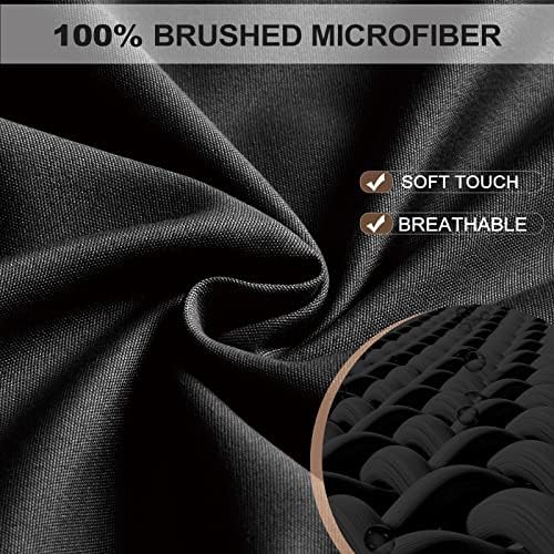 FreshCulture King Fitted Sheet - Hotel Quality, Ultra Soft & Breathable Brushed Microfiber, Deep Pocket, Cooling, King Size Bed (Black) - Image 2