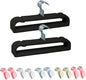 Velvet Hangers Non Slip - Thin Space Saving Clothes Hanger - 20 Pack Pants Hangers for Closet - Strong Durable Jean Perchas with 360 Degree Rotatable Silver Hook for Tank Top (Black)