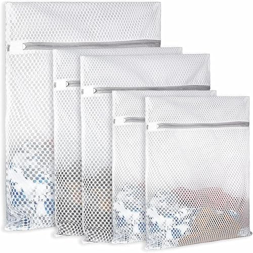 Mesh Laundry Bags for Delicates,Durable Zipper Wash Bags for Delicates, Lingerie, Bras, Underwear, Baby Clothes - Protect Garments in Washing Machine, 5-Piece Set (3 sizes) by JoyMercado