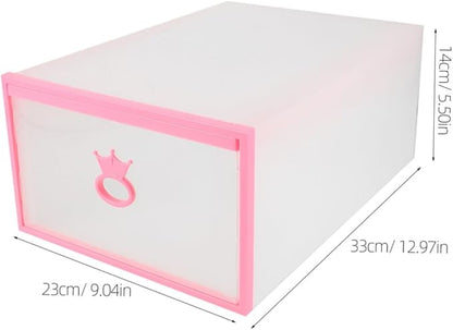 Ciieeo Thickened Transparent Shoe Storage Container with Drawer Plastic Shoe Organizer Box with Window Large Capacity for Men and Women