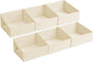 DIMJ Closet Storage Bins - Fabric Storage Baskets for Shelves, Collapsible Clothes Organizer with Handles for Purse, Toys, Books, Towel, Clothes, 6 Pack, Beige