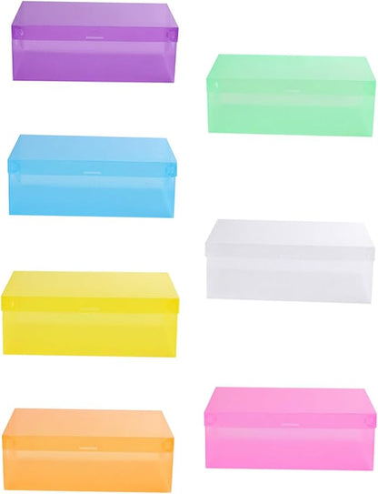 MAGICLULU 7pcs Shoe Storage Organizer Box Household Shoes Storage Box Cardboard Lids Case Sturdy and Stackable Bins for Organizing