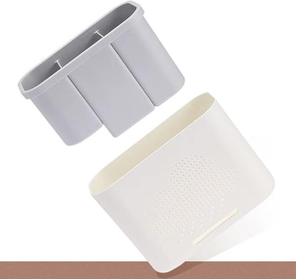 Kitchen Utensil Holder with Drainage Design, Plastic Cutlery Caddy for Countertop and Drawer Organization, Space Saving Cooking Tool Storage