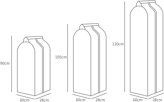 Suit Bags and Garment Covers Cotton and Linen Fabric Garment Bags for Hanging Closet Storage for Suit, Dress, Shirts, Coats, Jackets, Sweater Organizer (4 Colors)(Blue,90 * 60 * 28cm)