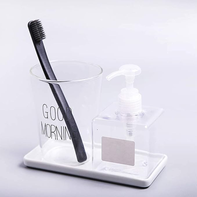 Ceramic Tray, Small Rectangle White Organizer for Candle, Soap, Jewelry, Perfume, Towel Holder, Bathroom, Kitchen Sink, Counter, Restroom
