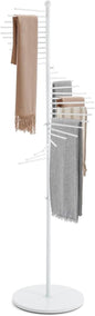 Scarf Organizer 30 Tiers, Scarf Hanger Display Rack, Metal Holder Hijab Stand for Clothing Store Commercial Home, Space Saving Shelves (White)