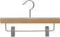 Kids Natural Finish Wood Bottom Hanger with Clips in 11" Length X 5/8" Thick with Chrome Hardware, Box of 100